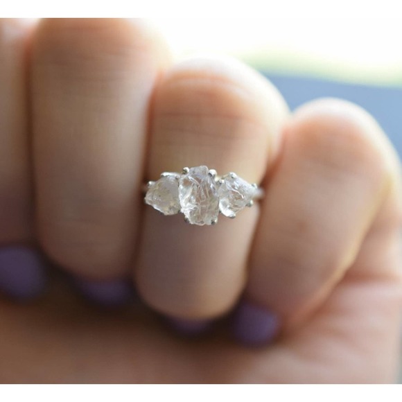 alternative raw diamond engagement ring raw crystal size 4 5 6 7 8 8 9 1… - Picture 5 of 5